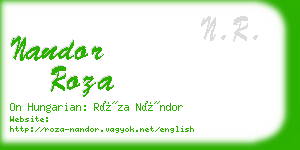 nandor roza business card